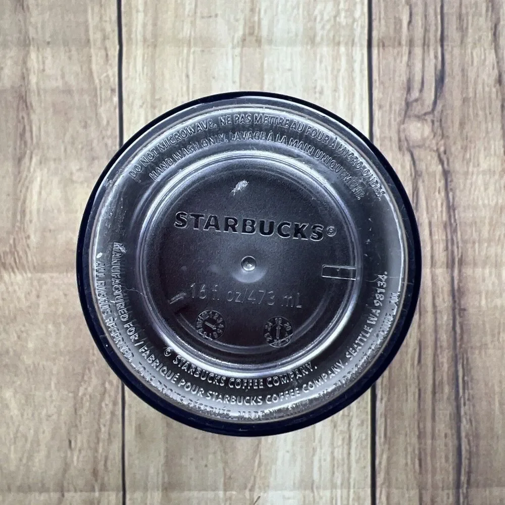 Starbucks Ombre Silver Sparkle Acrylic Tumbler 16 oz Black / Silver‎